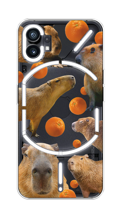 

Чехол на Nothing Phone (1) "Капибара и апельсины", Бежевый;оранжевый, 3300150-1