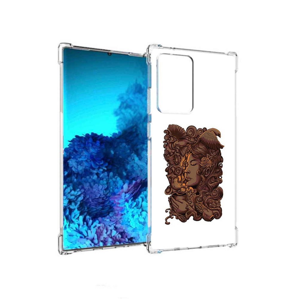 

Чехол MyPads Tocco для Samsung Galaxy Note 20 Ultra девушка с длинными волосами абстракция, Прозрачный, Tocco