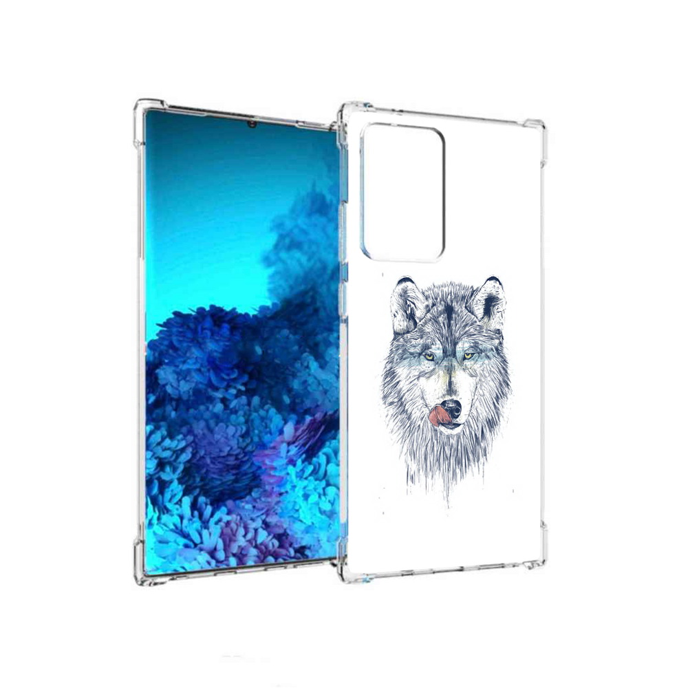 

Чехол MyPads Tocco для Samsung Galaxy Note 20 Ultra голодгый волк (PT151896.552.292), Прозрачный, Tocco