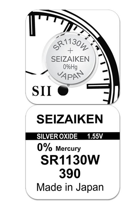 Батарейка SEIZAIKEN 390 (SR1130SW) Silver Oxide 1.55V (1 шт)