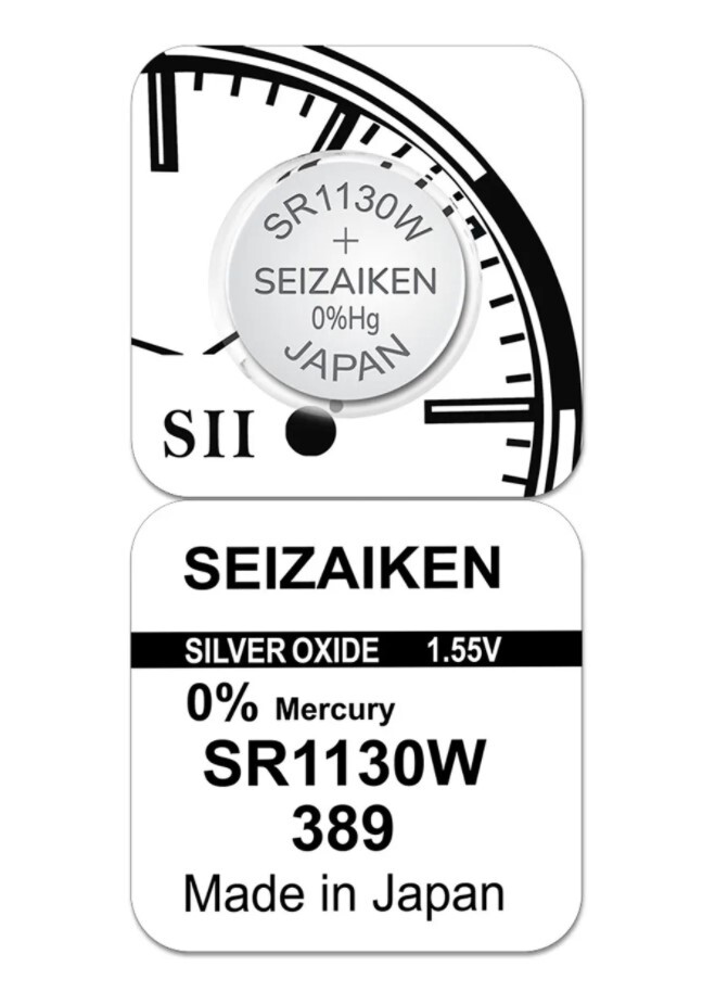 Батарейка SEIZAIKEN 389 (SR1130W) Silver Oxide 1.55V (1 шт)