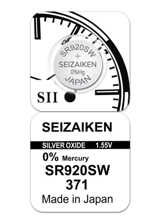 Батарейка SEIZAIKEN 371 (SR920SW) Silver Oxide 1.55V (1 шт)