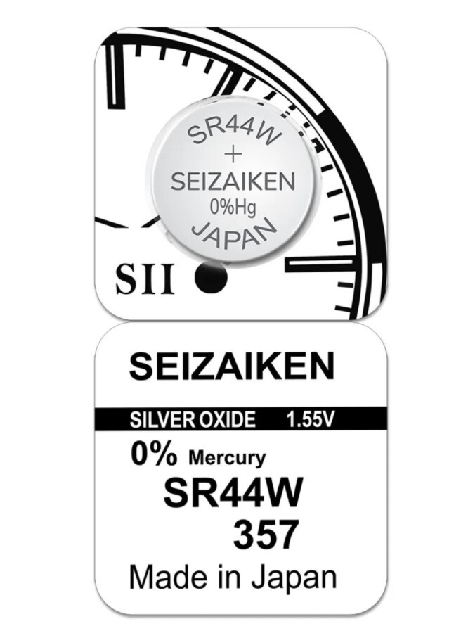 Батарейка SEIZAIKEN 357 (SR44W) Silver Oxide 1.55V (1 шт)