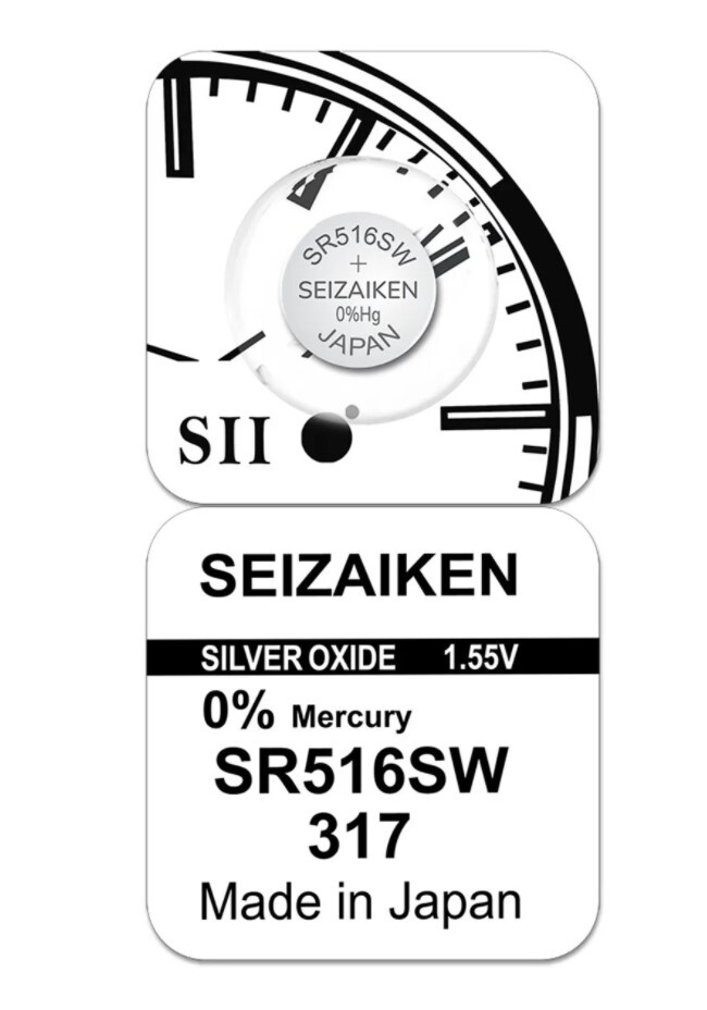 Батарейка SEIZAIKEN 317 (SR516SW) Silver Oxide 1.55V (1 шт)