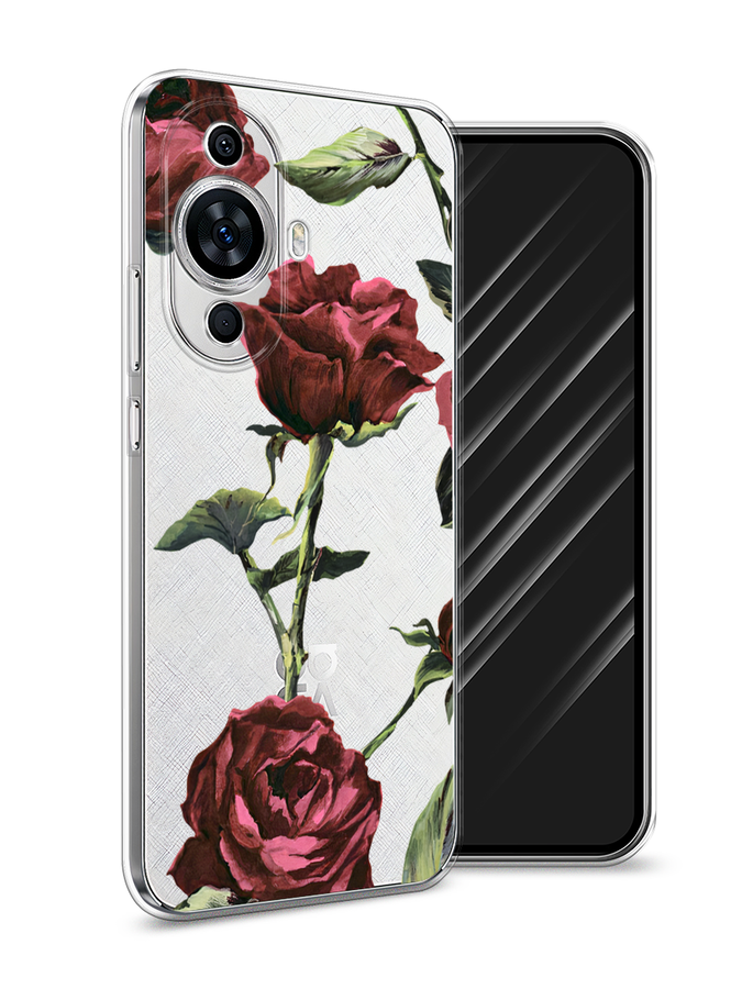 

Чехол Awog на Huawei Nova 11 "Бордовые розы фон", Бордовый, 6121250-8