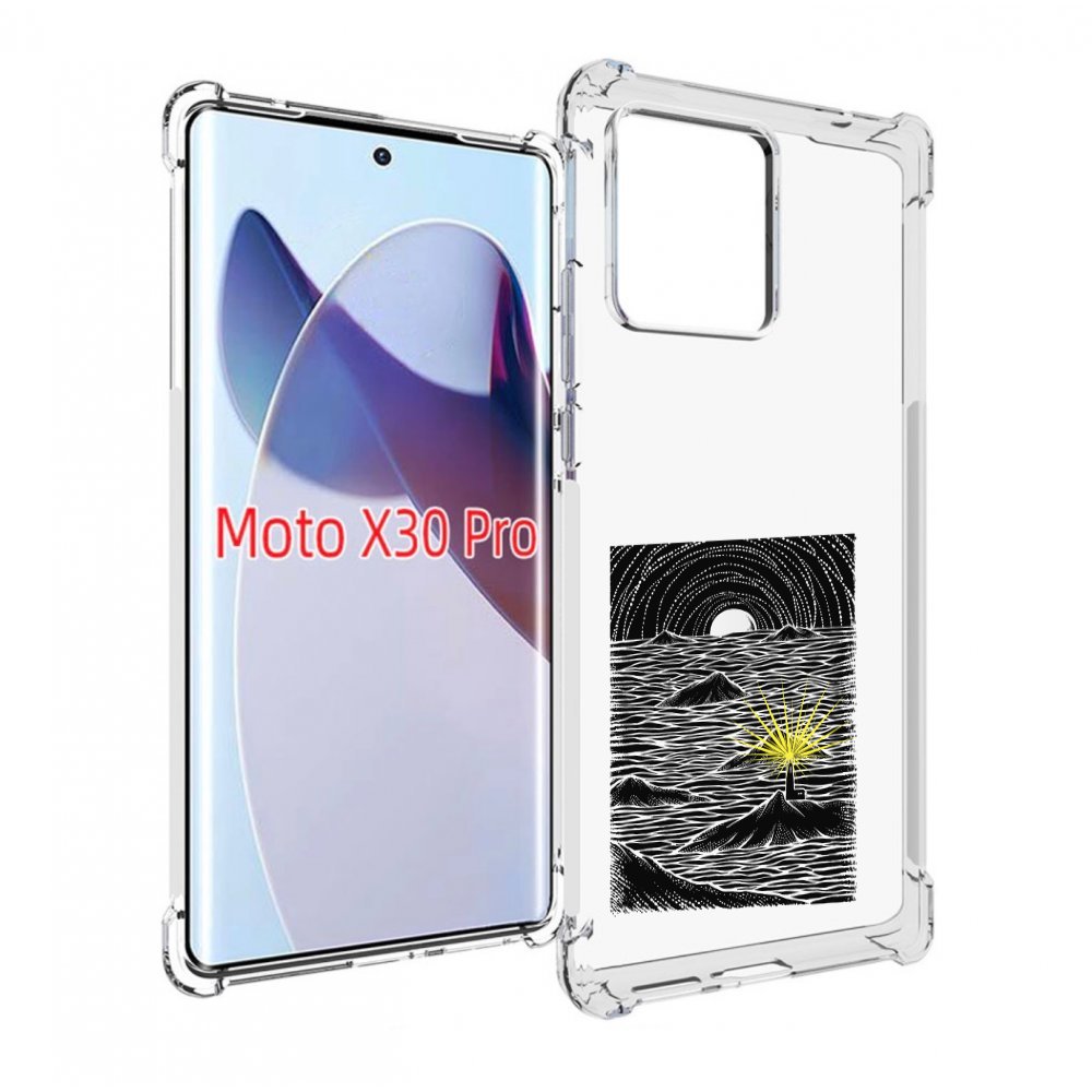 

Чехол MyPads маяк в черно белом море для Motorola Moto X30 Pro, Прозрачный, Tocco