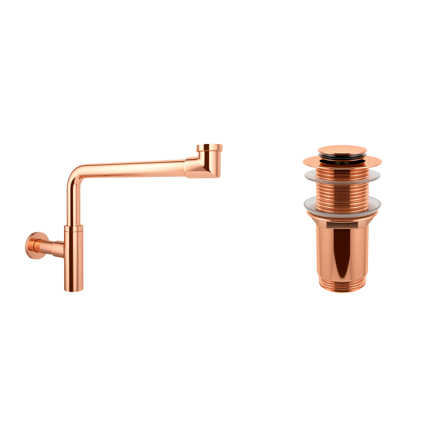 Набор Wellsee Drainage System 182127002, сифон, донный клапан, цвет розовое золото донный клапан veragio