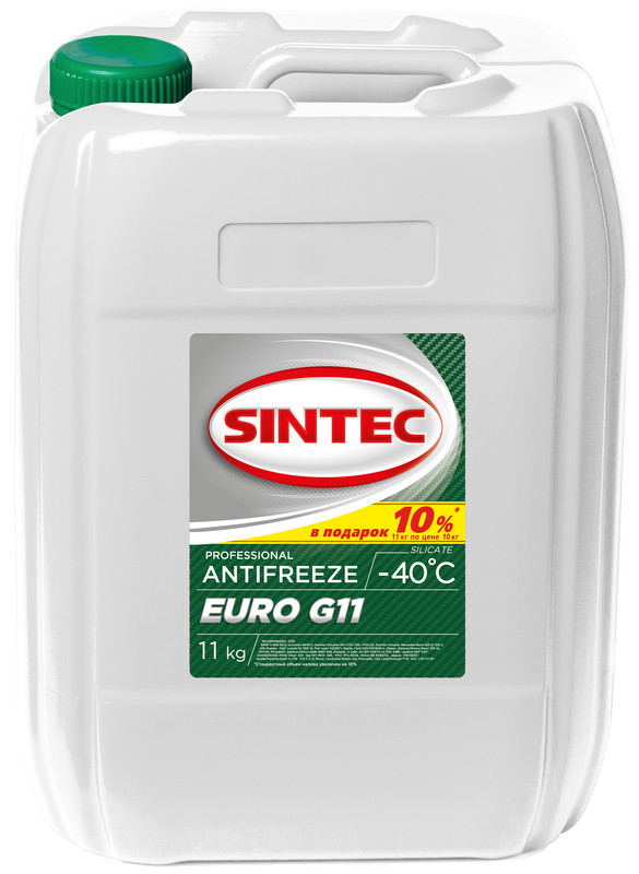 

Антифриз SINTEC EURO G11 зеленый 11 кг Р800559