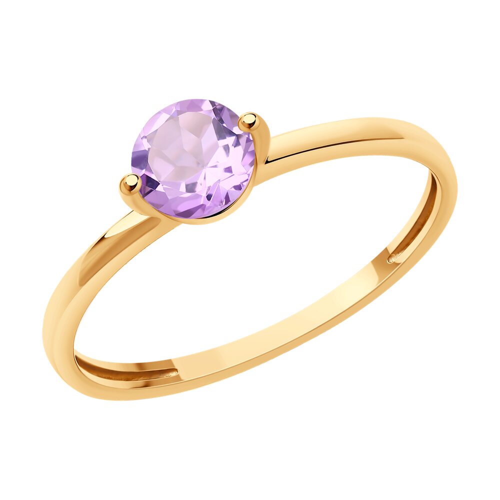 

Кольцо из золота р. 17 Diamant 51-310-02196-5, аметист, 51-310-02196-5