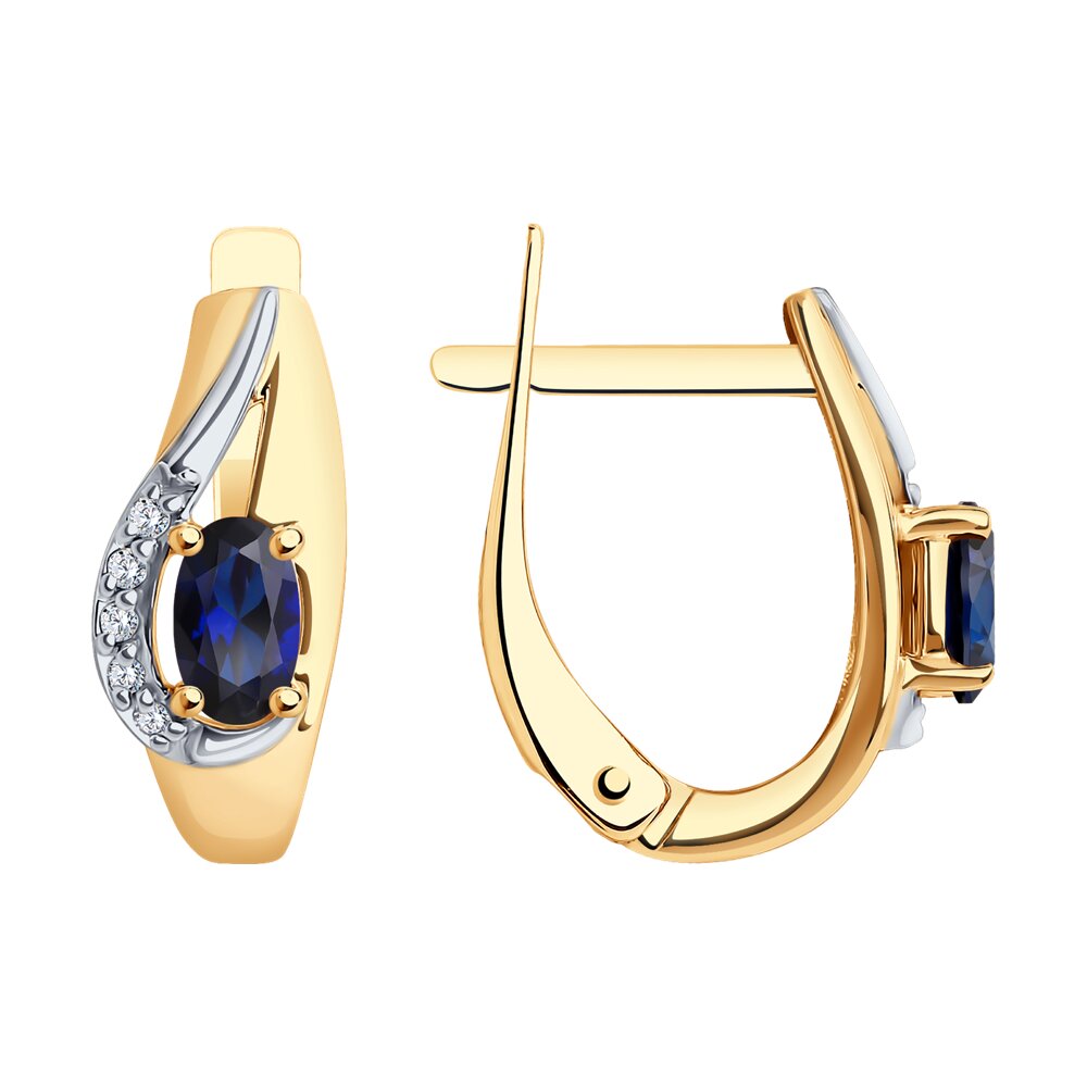 

Серьги из красного золота SOKOLOV Diamonds 72-00149, бриллиант/корунд искусственный, 72-00149