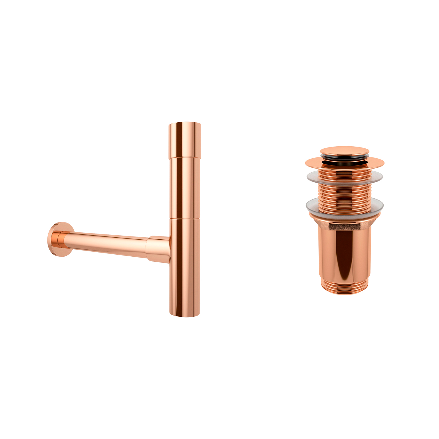 Набор Wellsee Drainage System 182117002, сифон, донный клапан, цвет розовое золото донный клапан iddis