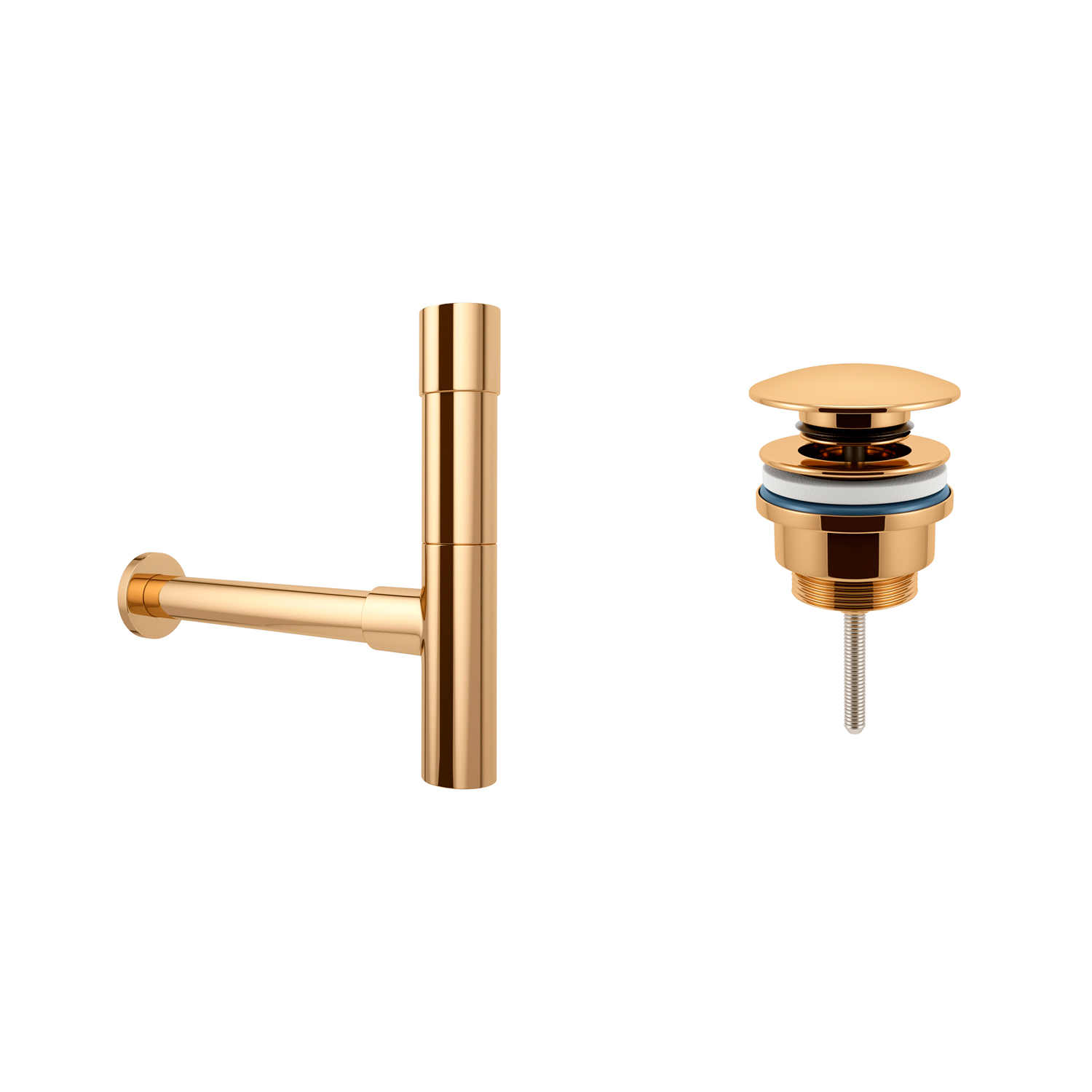 

Набор Wellsee Drainage System 182116003, сифон, донный клапан, цвет золото, Золотистый