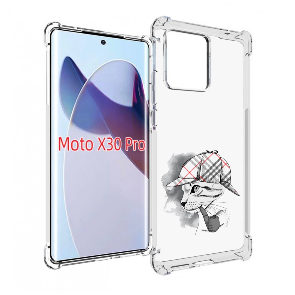 Чехол MyPads кошка с трубкой для Motorola Moto X30 Pro