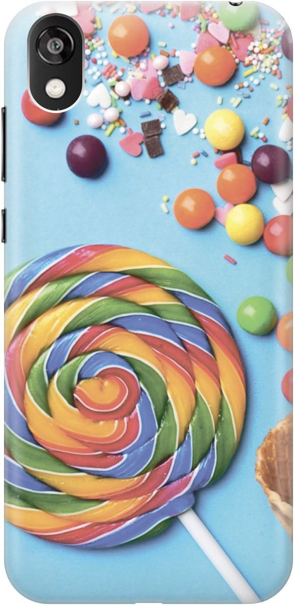 

Чехол на Honor 8S/Huawei Y5 (2019) "Разноцветный леденец", Голубой;желтый, 3419