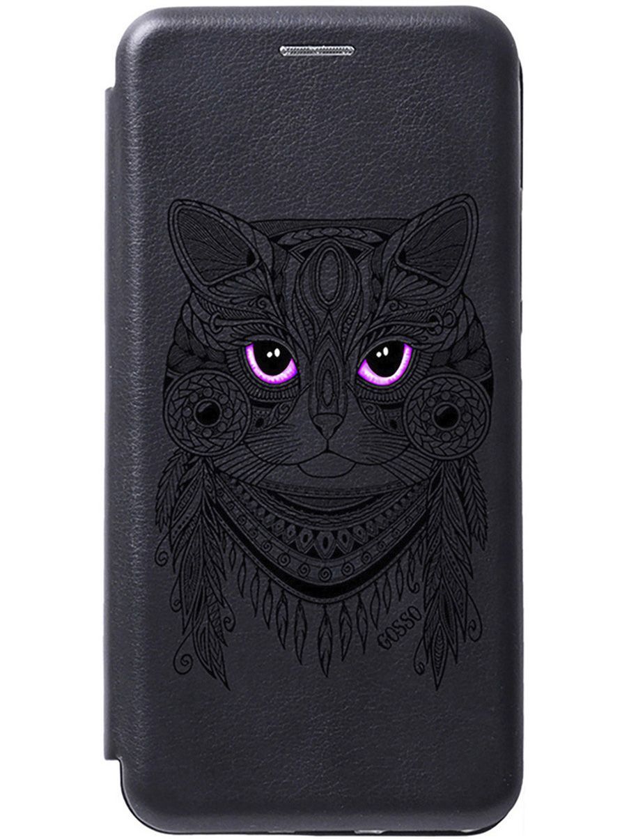 

Чехол на Honor 7C/7A Pro/Huawei Y6 Prime (2018) "Grand Cat" черный, Черный;розовый, 3308