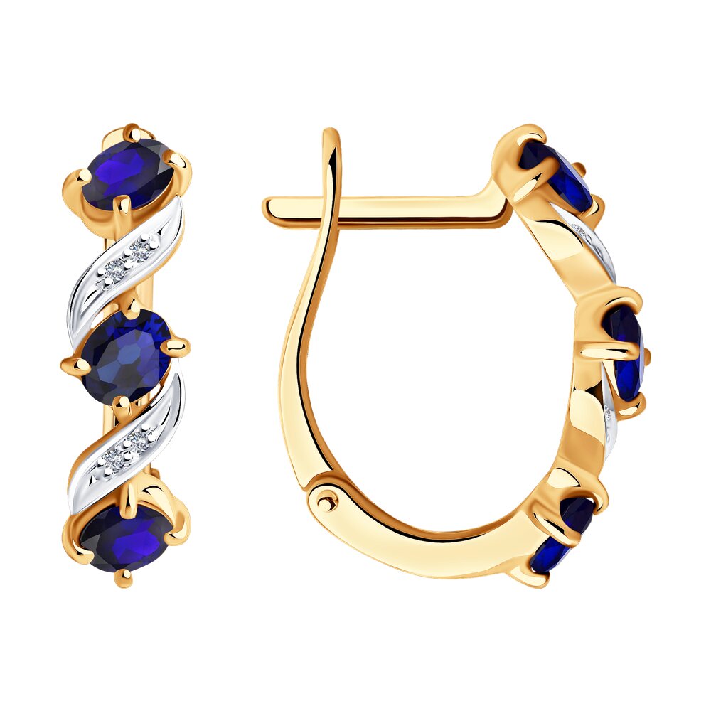 

Серьги из красного золота с бриллиантом и сапфиром Diamant 51-220-00891-1, 51-220-00891-1