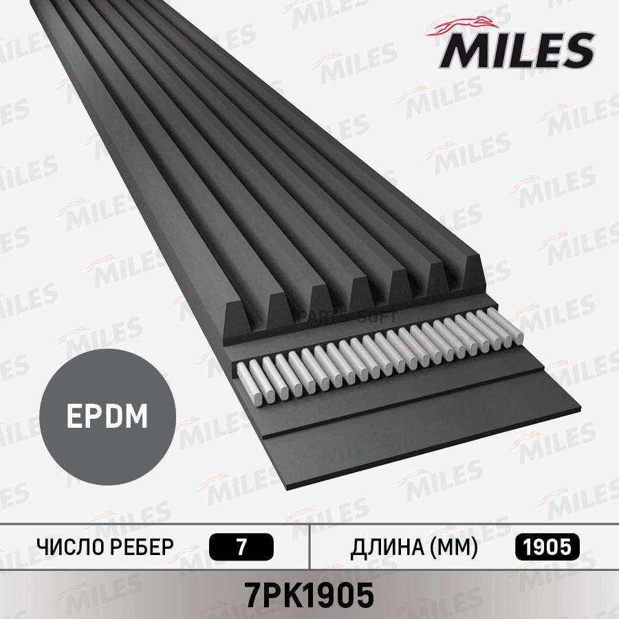 

Ремень Поликлиновый 7pk1905 Miles Miles арт. 7PK1905