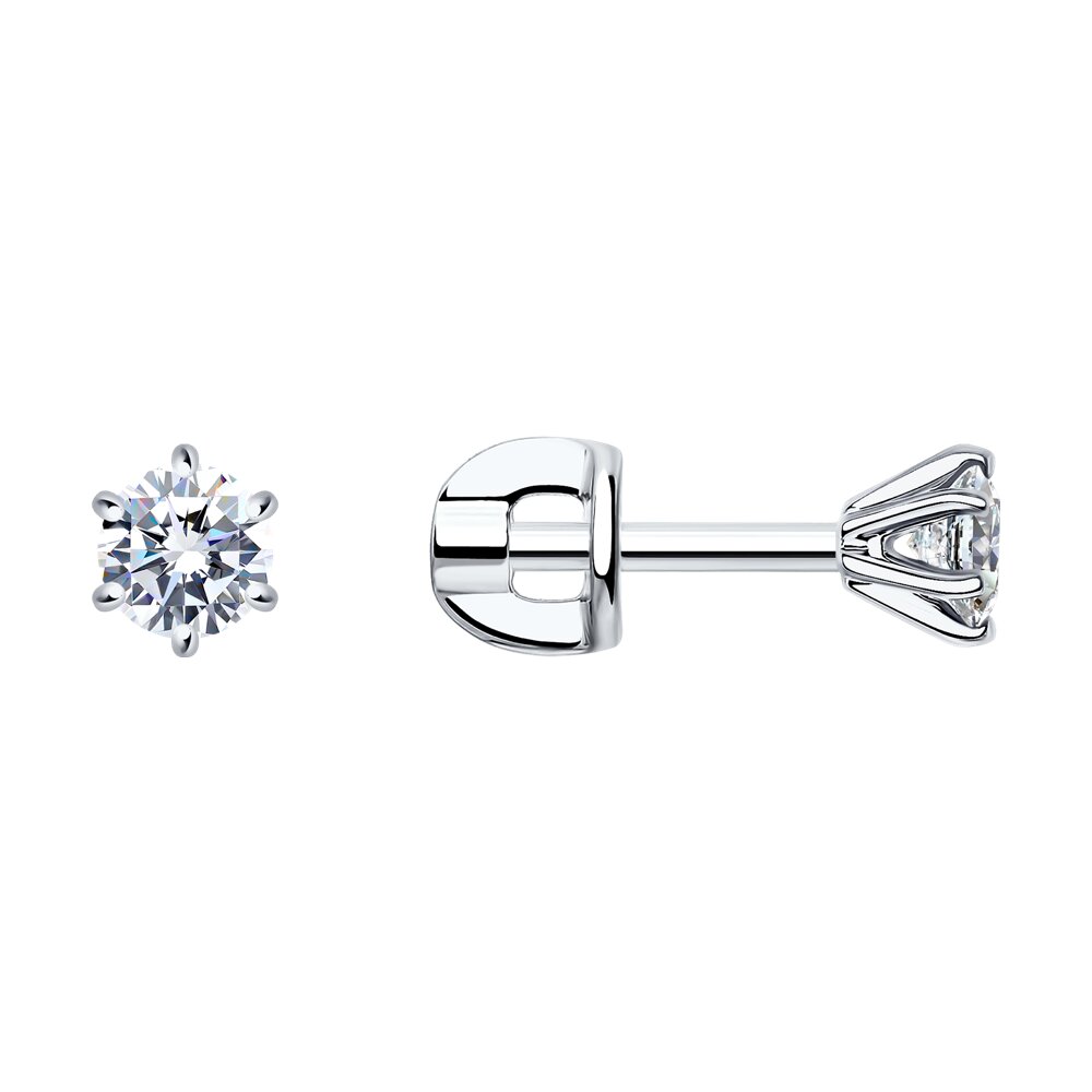 

Серьги пусеты из белого золота SOKOLOV Diamonds 1021860-3-66, бриллиант, 1021860-3-66