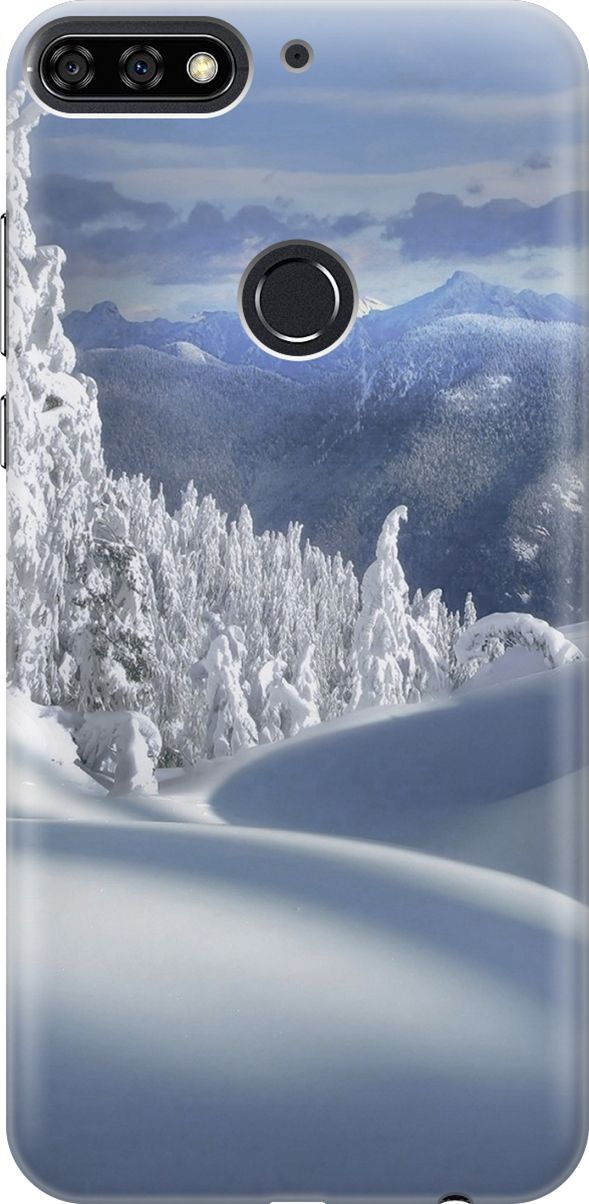 

Чехол на Honor 7C/7A Pro/Huawei Y6 Prime (2018) "Заснеженный лес и горы", 2787