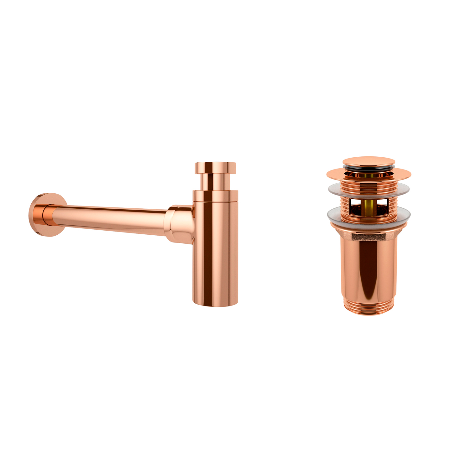 Набор Wellsee Drainage System 182107001, сифон, донный клапан, цвет розовое золото