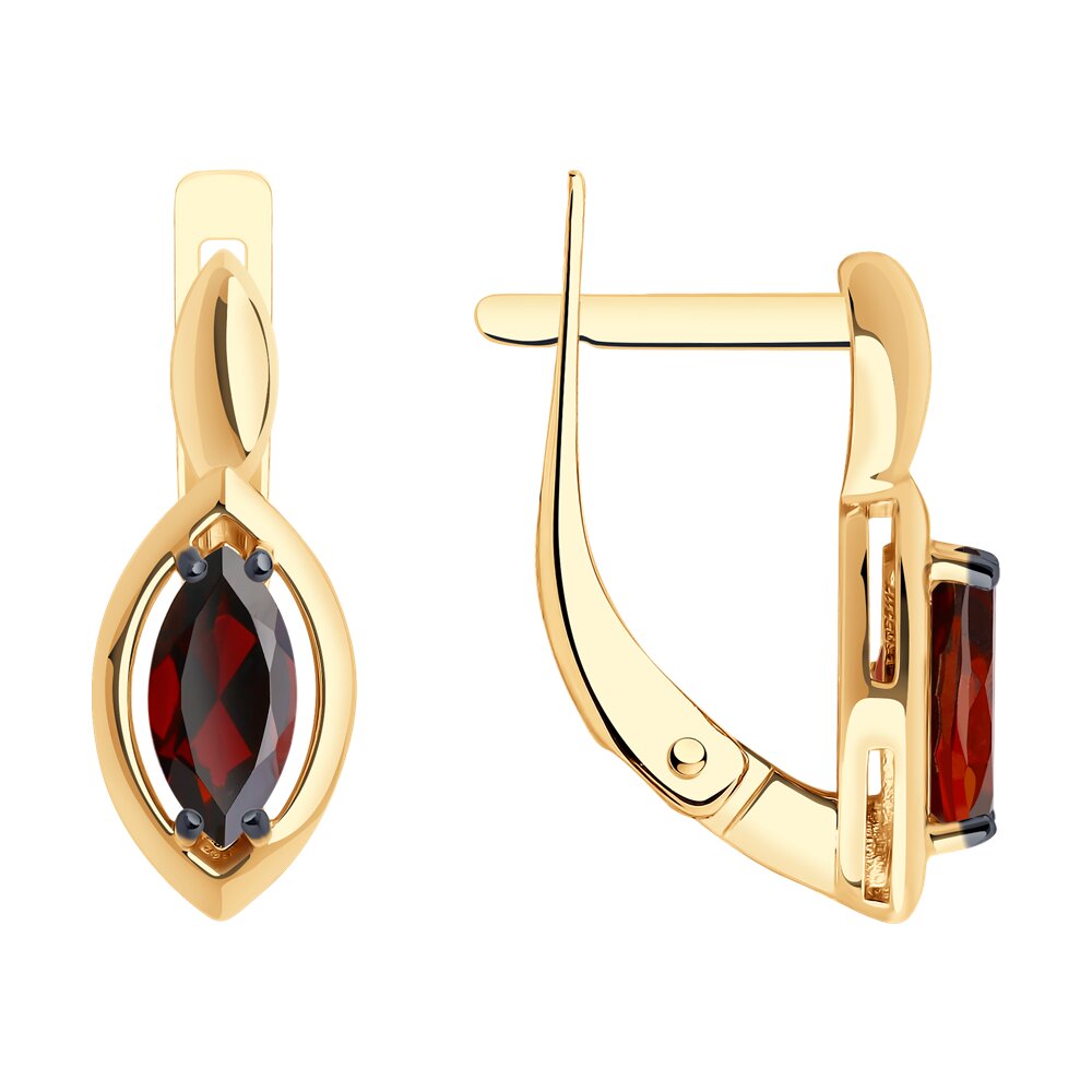 

Серьги из красного золота Diamant 51-320-02110-2, гранат, 51-320-02110-2
