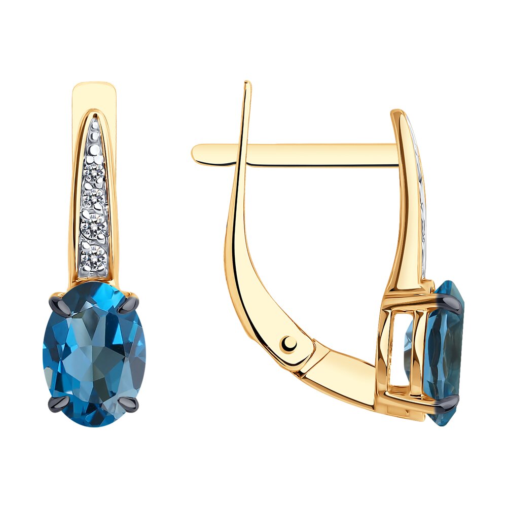 

Серьги из красного золота Diamant 51-320-01933-6, фианит/топаз, 51-320-01933-6