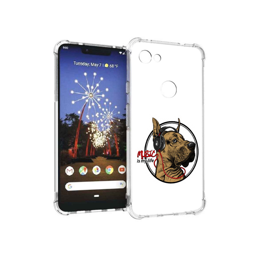 

Чехол MyPads Tocco для Google Pixel 3 XL музыкальная собака, Прозрачный, Tocco