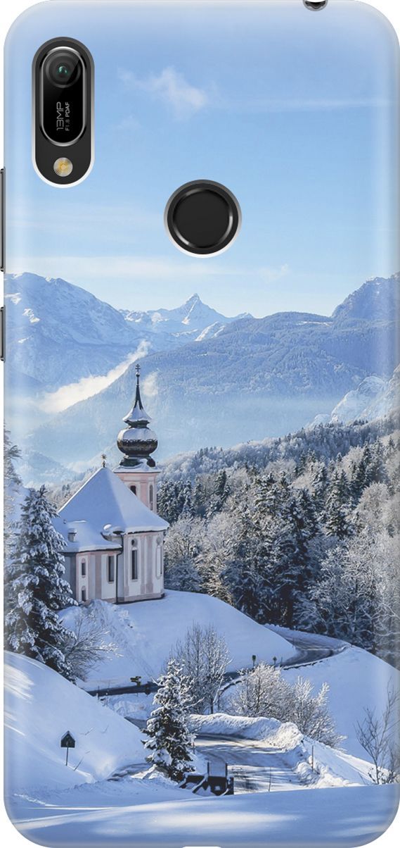 

Чехол на Honor 8A/8A Pro/Huawei Y6 (2019)/Y6 Prime (2019) "Заснеженные горы", Голубой;синий, 2786