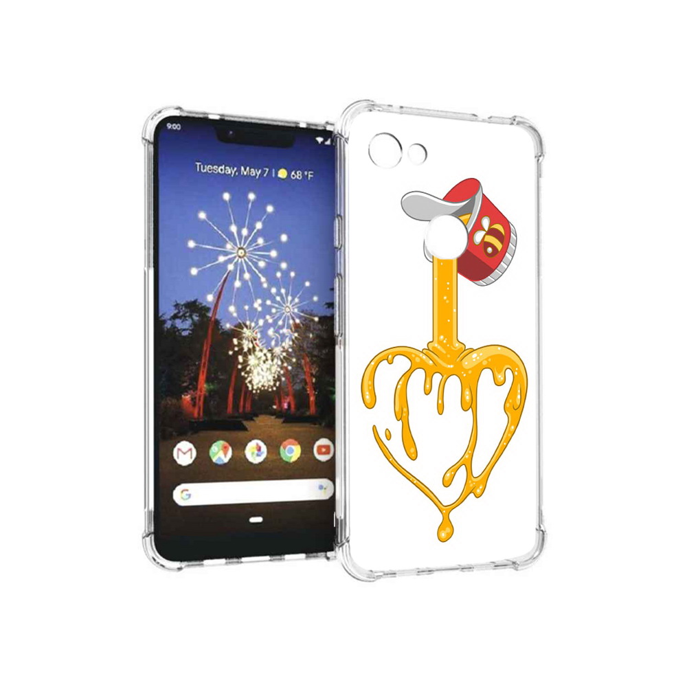 

Чехол MyPads Tocco для Google Pixel 3 XL медовое сердце, Прозрачный, Tocco