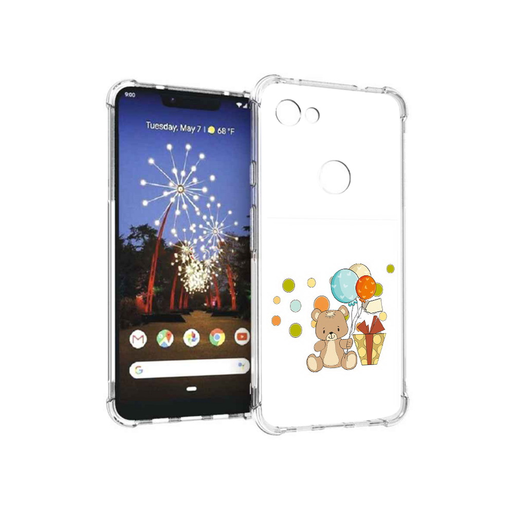 

Чехол MyPads Tocco для Google Pixel 3 XL медвеженок с подарком, Прозрачный, Tocco