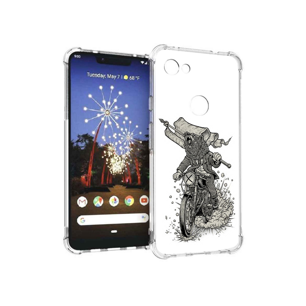

Чехол MyPads Tocco для Google Pixel 3 XL медведь на мотоцикле, Прозрачный, Tocco