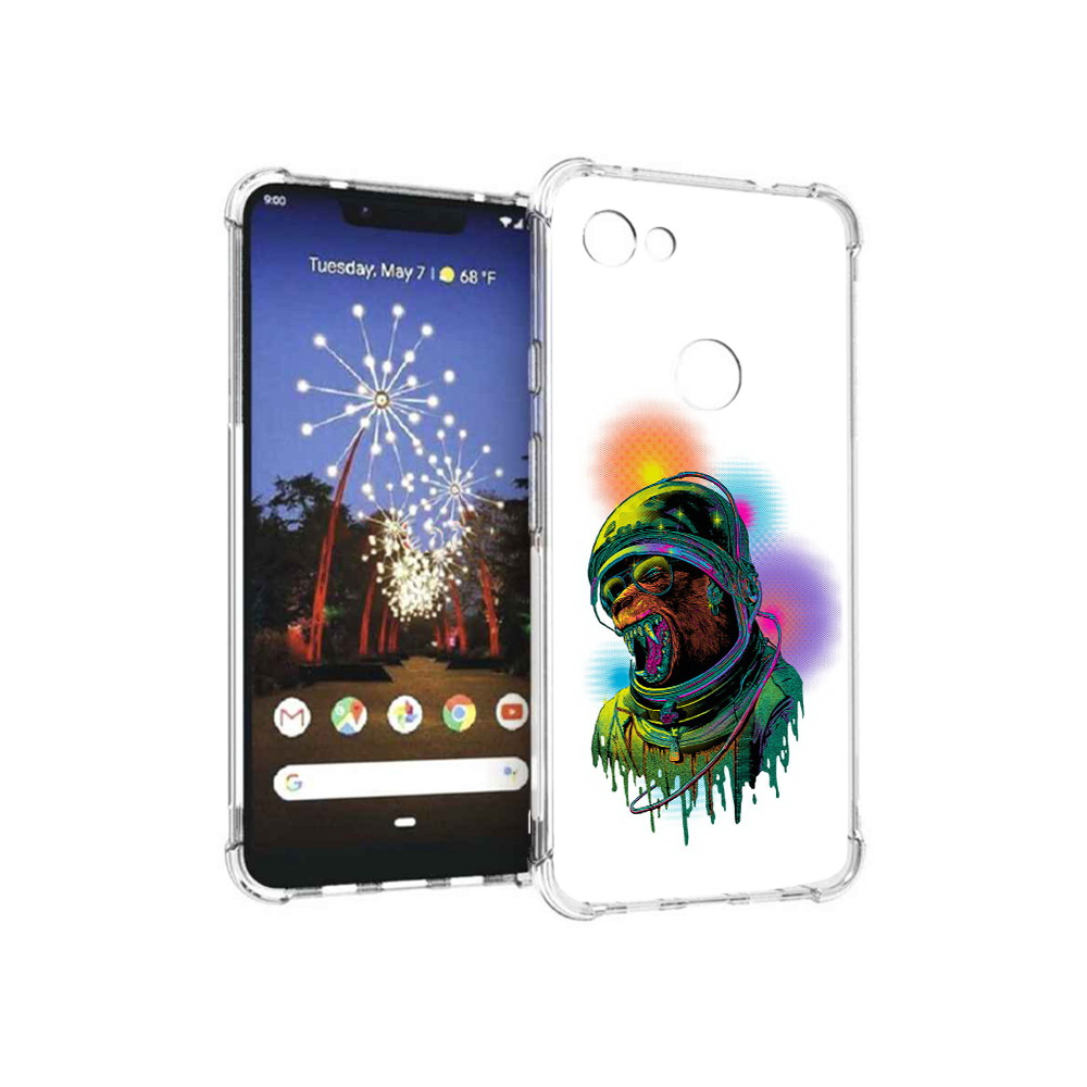 

Чехол MyPads Tocco для Google Pixel 3 XL медведь космонавт, Прозрачный, Tocco