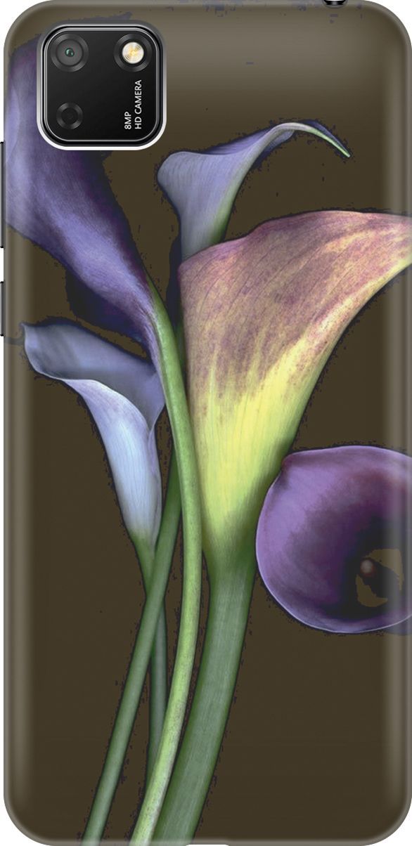 

Силиконовый чехол на Honor 9S/Huawei Y5P с принтом "Каллы", Зеленый;коричневый, 2785