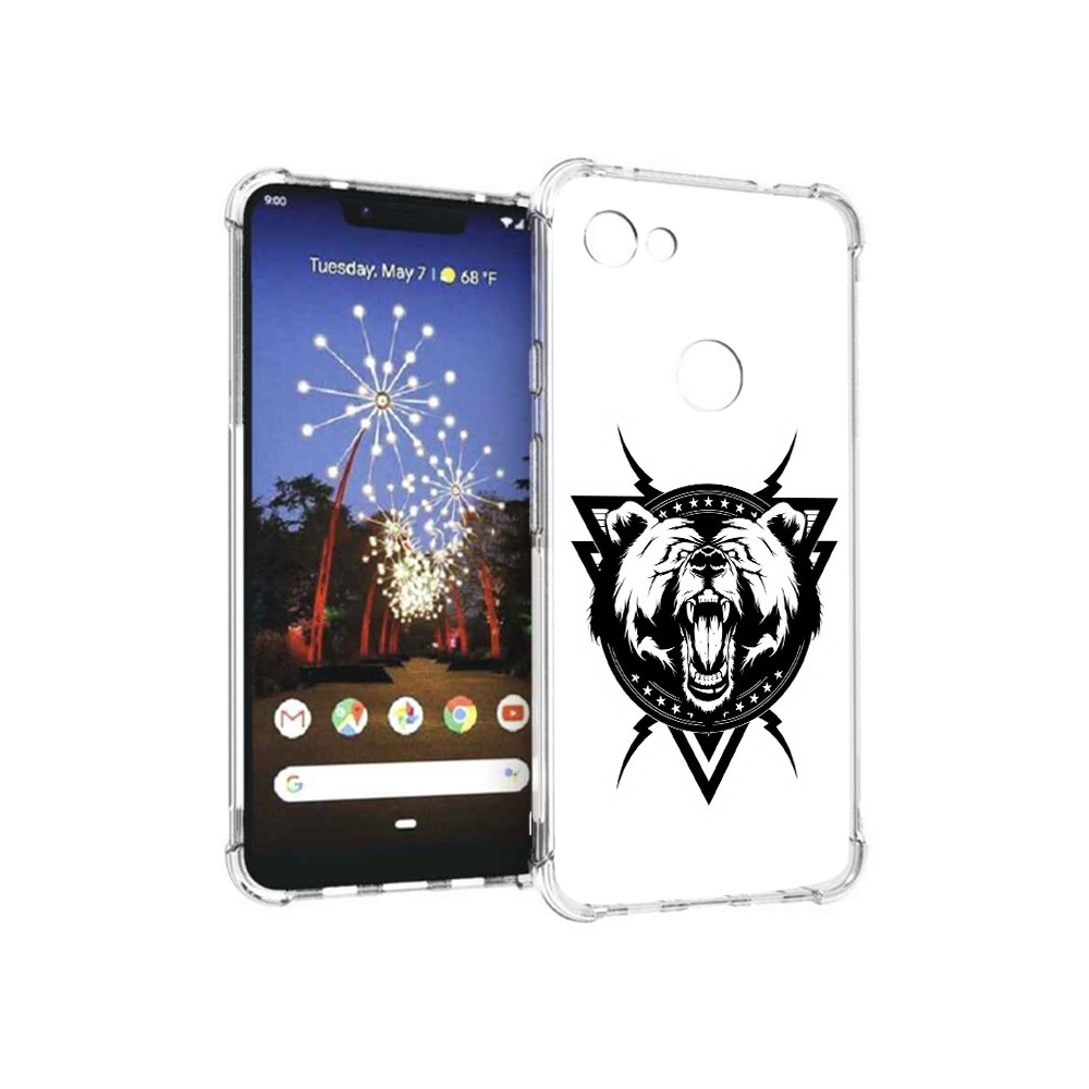 

Чехол MyPads Tocco для Google Pixel 3 XL медведь в треугольнике, Прозрачный, Tocco