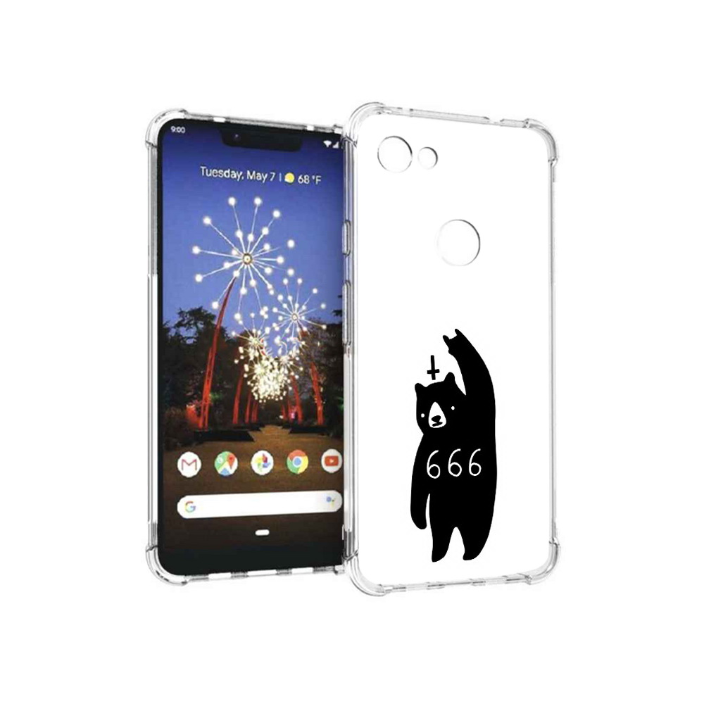 

Чехол MyPads Tocco для Google Pixel 3 XL медведь 666, Прозрачный, Tocco