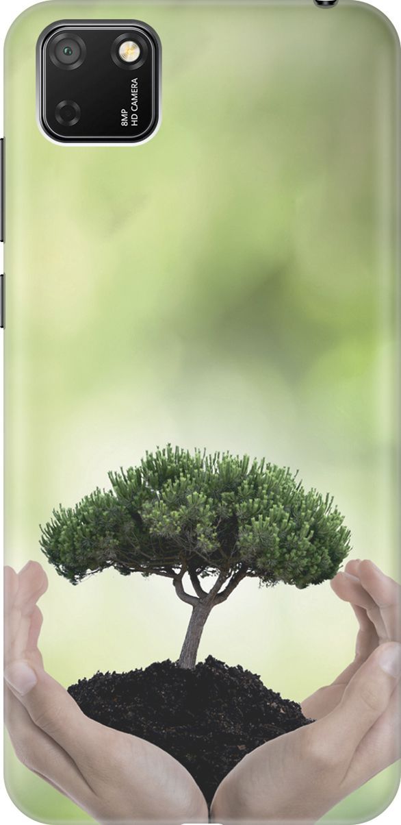 

Чехол на Honor 9S/Huawei Y5P с принтом "Оберегайте природу", Бежевый;зеленый, 2785
