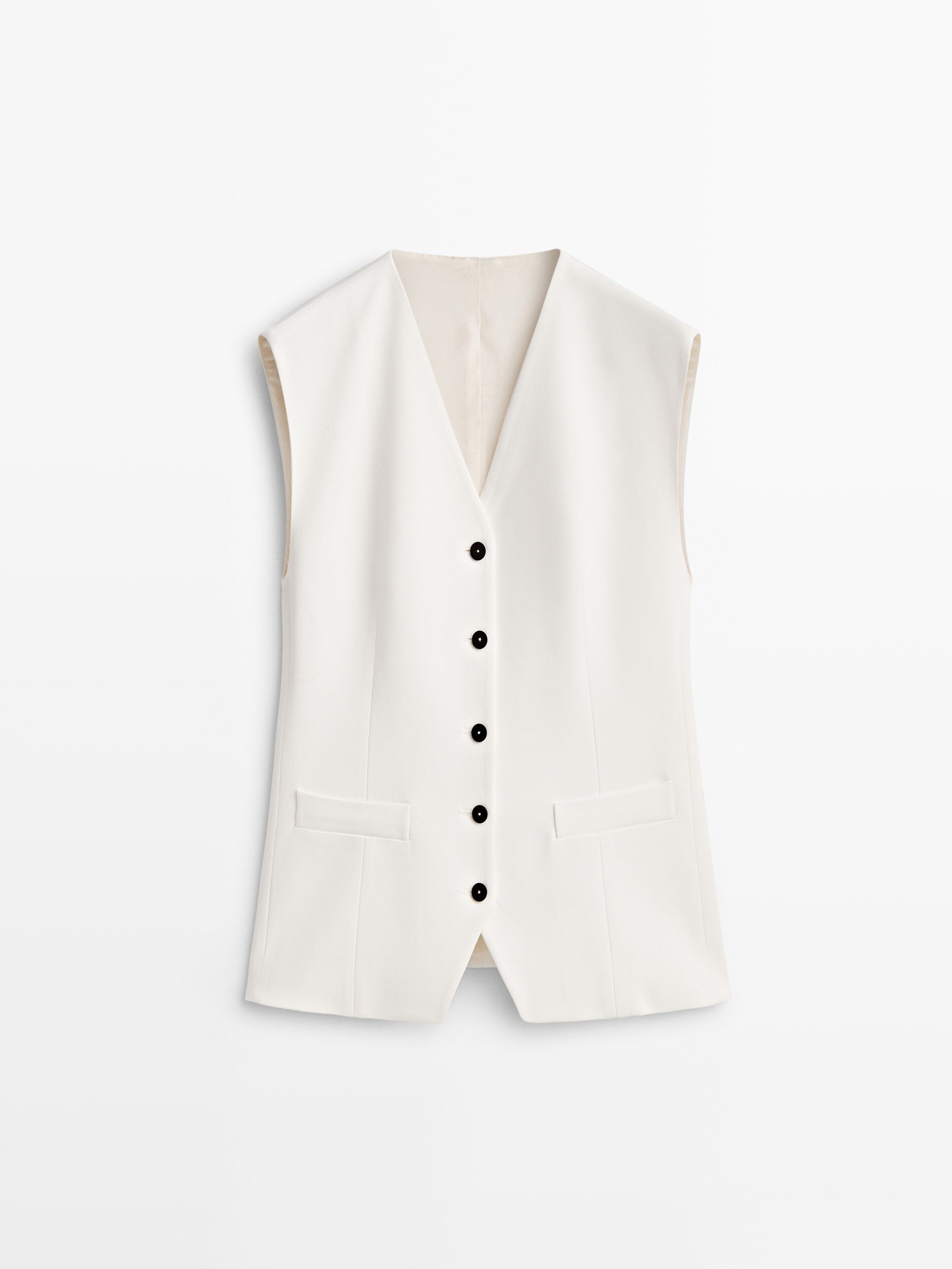 

Жилет женский Massimo Dutti 06064925251 белый S, 06064925251