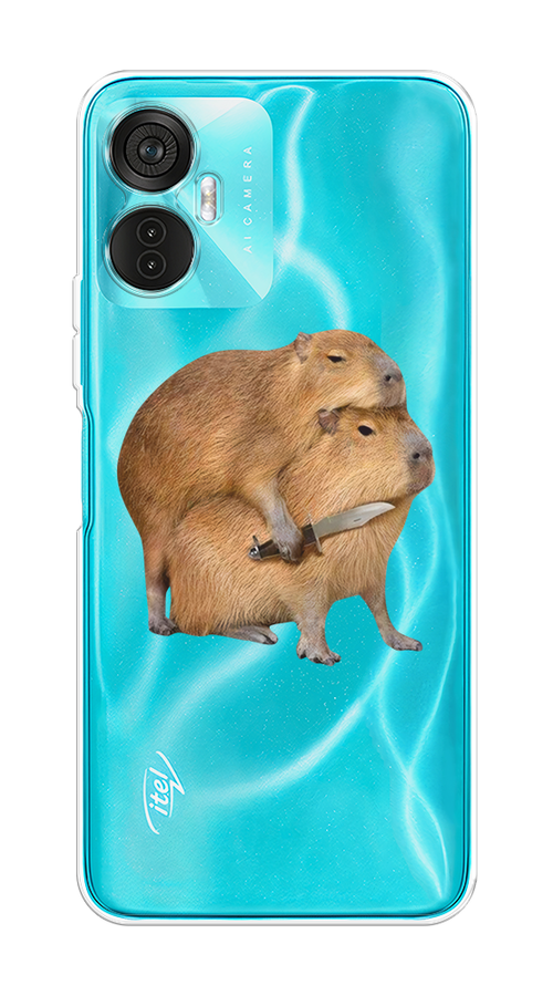 

Чехол на Itel Vision 5 Plus "Капибара с ножом", Бежевый, 3201150-1