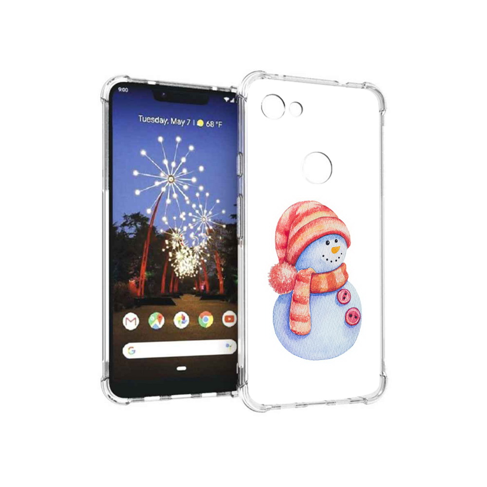 

Чехол MyPads Tocco для Google Pixel 3 XL Веселый снеговик, Прозрачный, Tocco