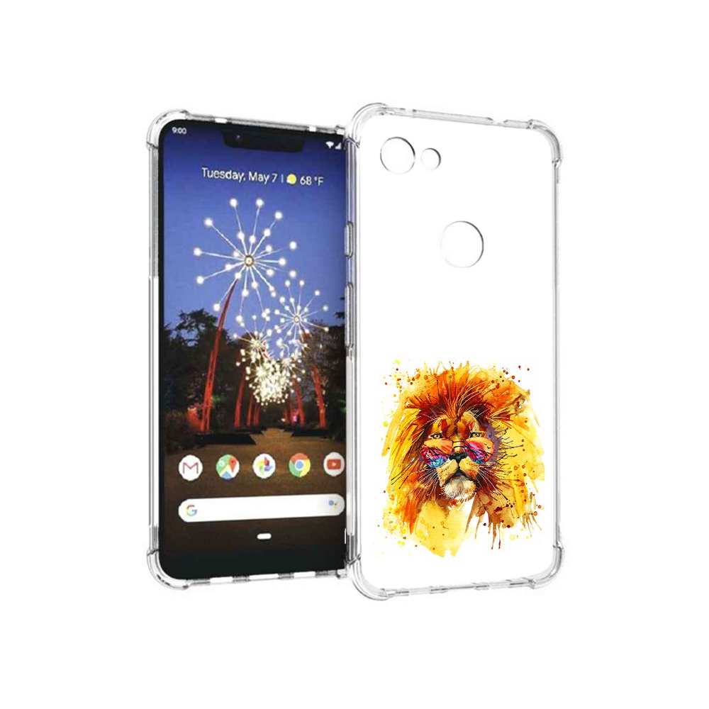 

Чехол MyPads Tocco для Google Pixel 3 XL лев в очках, Прозрачный, Tocco