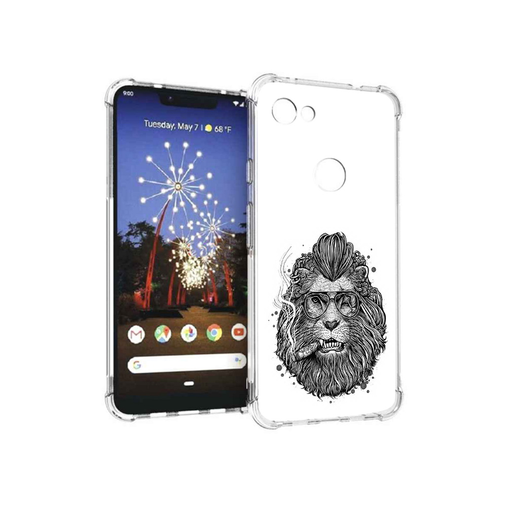 

Чехол MyPads Tocco для Google Pixel 3 XL курящий лев, Прозрачный, Tocco