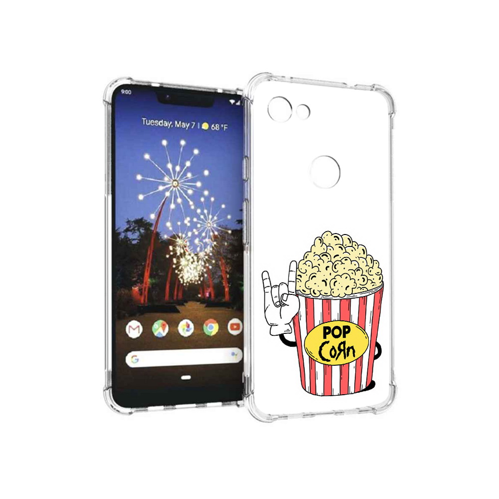 

Чехол MyPads Tocco для Google Pixel 3 XL крутой попкорн, Прозрачный, Tocco
