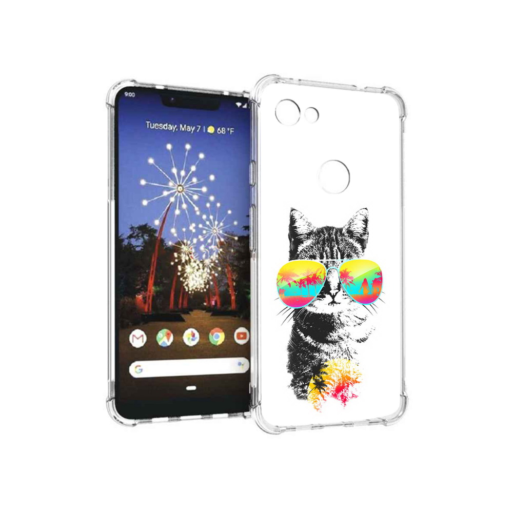 

Чехол MyPads Tocco для Google Pixel 3 XL крутой кот, Прозрачный, Tocco
