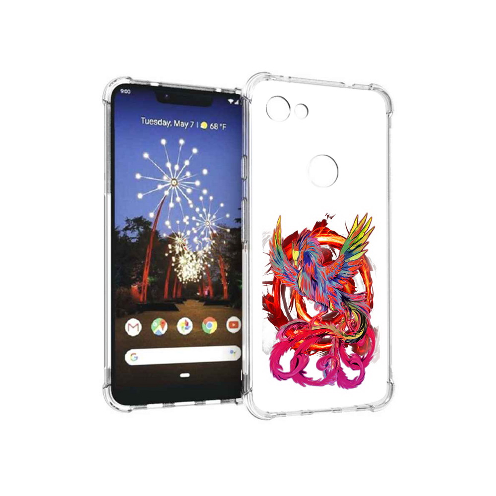

Чехол MyPads Tocco для Google Pixel 3 XL красочный феникс, Прозрачный, Tocco
