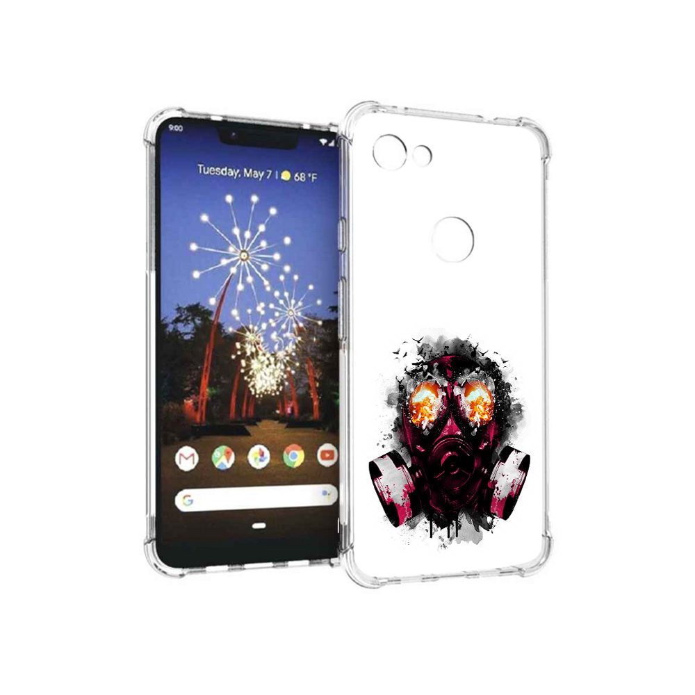 

Чехол MyPads Tocco для Google Pixel 3 XL красный противогаз, Прозрачный, Tocco