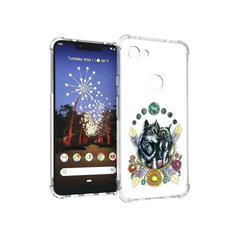 

Чехол MyPads Tocco для Google Pixel 3 XL красивые волки абстракция, Прозрачный, Tocco