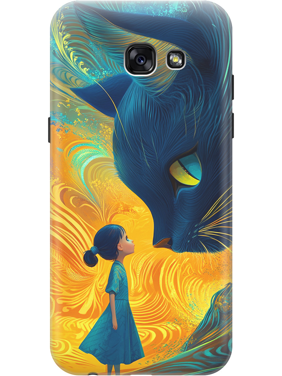 

Силиконовый чехол на Samsung Galaxy A5 (2017) с принтом "Девочка и кот", Прозрачный;желтый;синий, 713352185