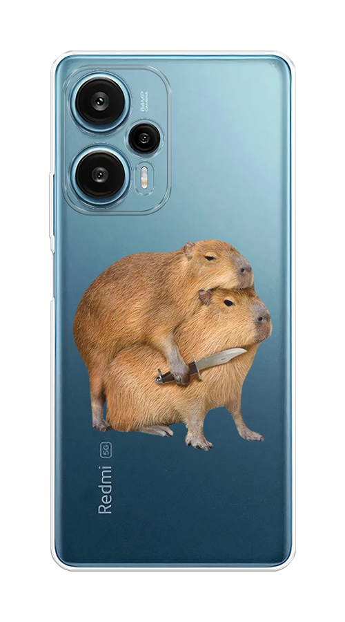 

Чехол на Xiaomi Redmi Note 12 Turbo/Poco F5 "Капибара с ножом", Бежевый, 318450-1