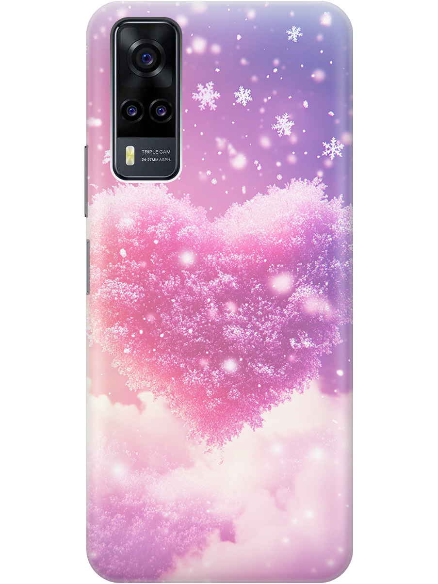 

Силиконовый чехол на Vivo Y31 / Y53s 4G / Y51 2020 с принтом "Пушистое сердце", Прозрачный;белый;розовый, 743438391