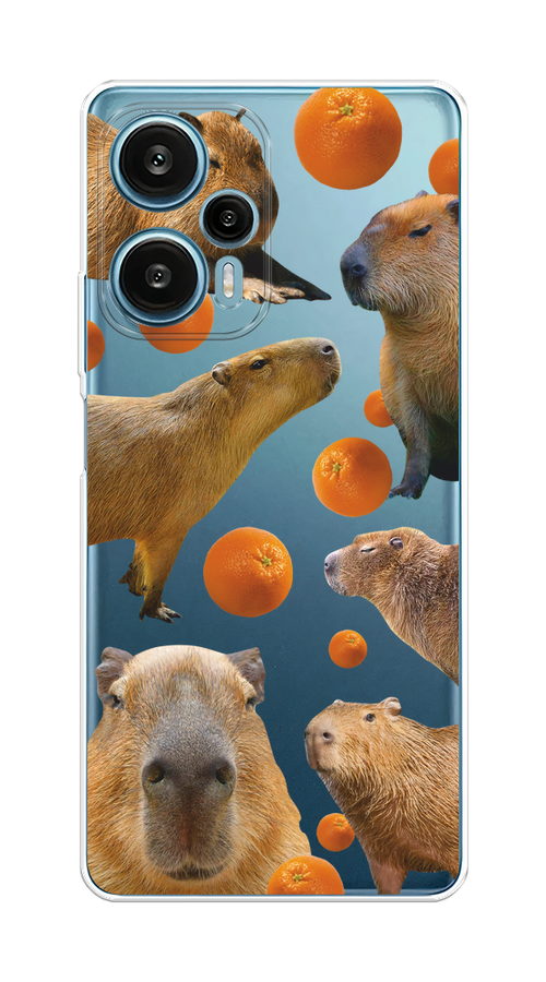 

Чехол на Xiaomi Redmi Note 12 Turbo/Poco F5 "Капибара и апельсины", Бежевый;оранжевый, 318450-1